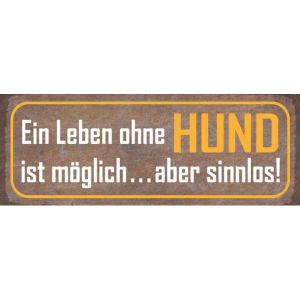 Vianmo Insegna In Legno 10X27 Cm Leben Ohne Hund Ist Sinnlos-image