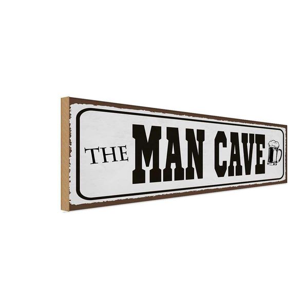 Vianmo Insegna In Legno 10X27 Cm The Man Cave Bier-image