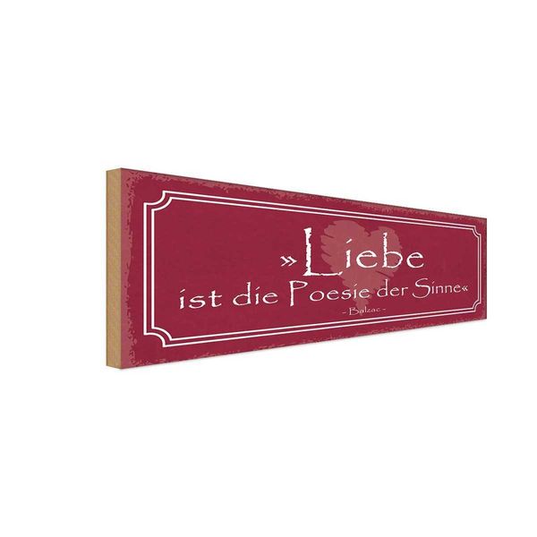 Vianmo Insegna In Legno 10X27 Cm Liebe Ist Die Poesie Der Sinne-image