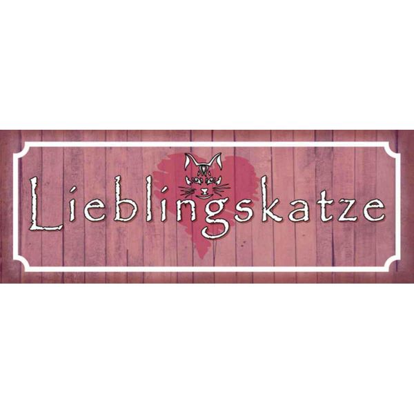 Vianmo Insegna In Legno 10X27 Cm Lieblingskatze Herz Katze-image