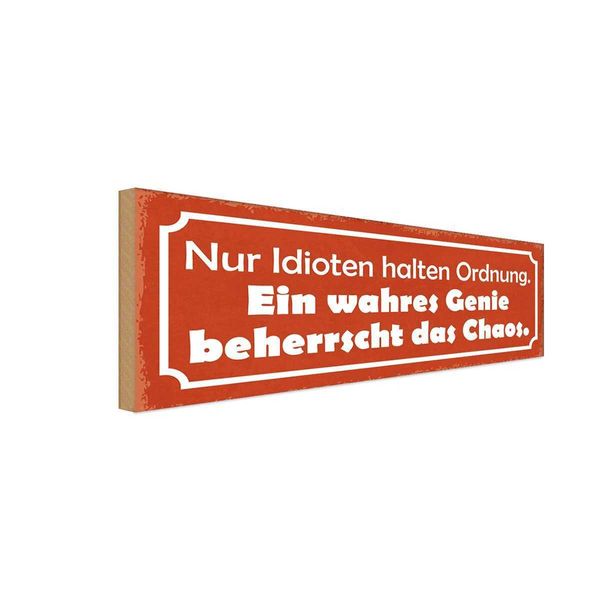 Vianmo Insegna In Legno 10X27 Cm Wahres Genie Beherrscht Chaos-image