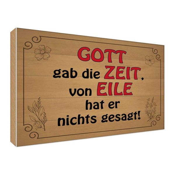 Vianmo Insegna In Legno 30X40 Cm Gott Gab Zeit Von Eile Nichts-image