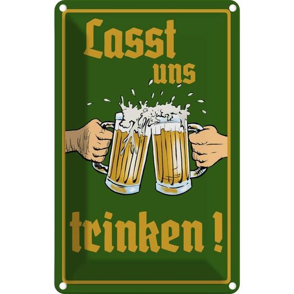 Vianmo Insegna Di Latta 30X20 Cm Alkohol Bier Lasst Uns Trinken GläSer-image