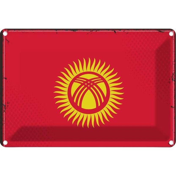 Vianmo Insegna Di Latta 20X30 Cm Bandiera Kirgisistans Kyrgyzstan-image