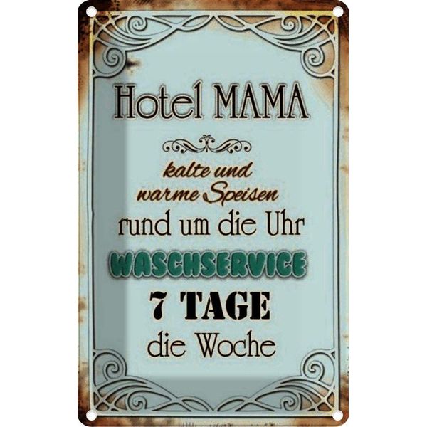 Vianmo Insegna Di Latta 18X12 Cm Hotel Mama 7 Tage Die Woche-image