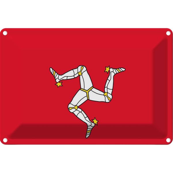 Vianmo Insegna Di Latta 12X18 Cm Bandiera Isle Of Man Flag Of Isle Of Man-image