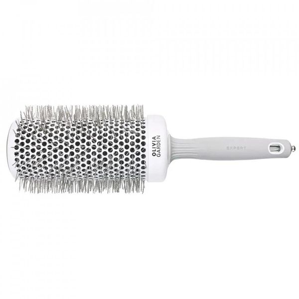 Olivia Garden Expert Blowout Speed Spazzola Per Asciugare E Modellare I Capelli Con Setole Ondulate Bianco/Grigio, 65 Mm-image