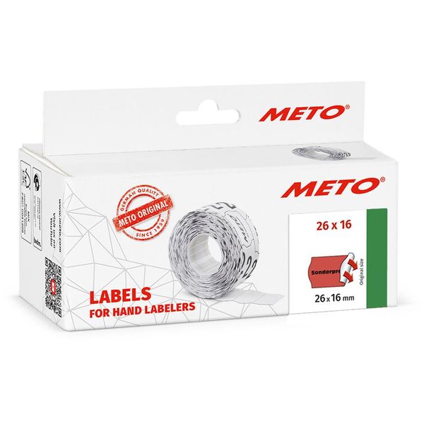 Meto 30013411 Meto Preisetiketten "Sonderpreis"" Leuchtrot Permanent 26,0 X 16,0 Mm, 6 Rollen"-image