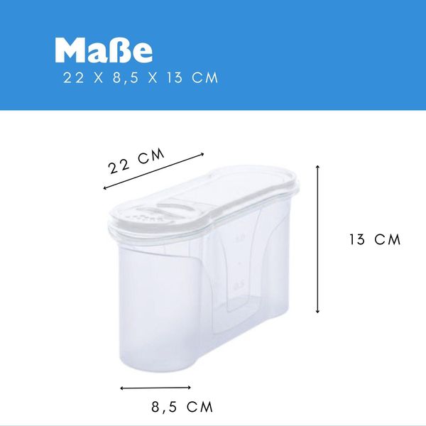 Novaliv Barattoli Sfusi Set Di 2 Barattoli Per Spolverare Da 1,3 Litri - Dimensioni (Lxpxh): 22 X 13 X 8,5 Cm - Barattolo Con Coperchio Da 1L Per Muesli Farina Zucchero Barattoli Organizzatore Per La Cucina Scatola Di Alimenti Per La Preparazione Dei Pasti-image