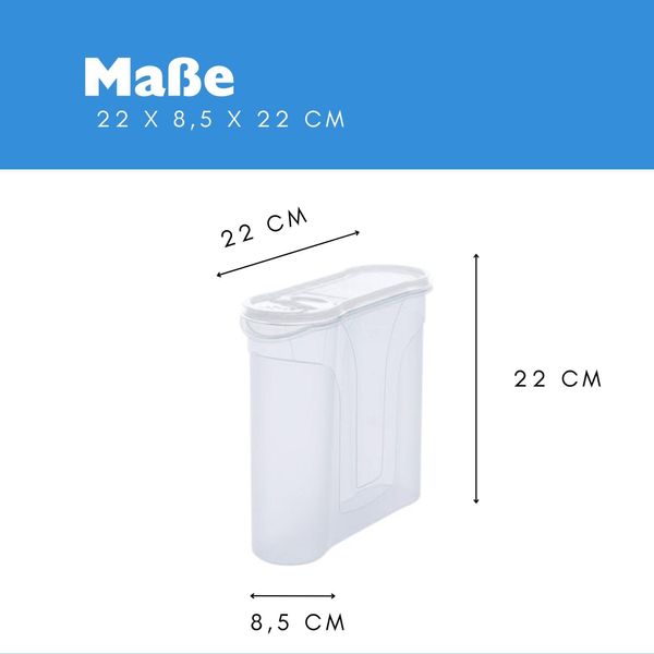 Novaliv Barattoli Sfusi Set Di 3 Barattoli Per Spolverare 2,4 Litri - Dimensioni (Lxlxh): 22 X 21 X 8,5 Cm - Barattolo Con Coperchio 2L Per Muesli Farina Zucchero Barattoli Cucina Organizer Cibo Scatola Preparazione Pasti-image