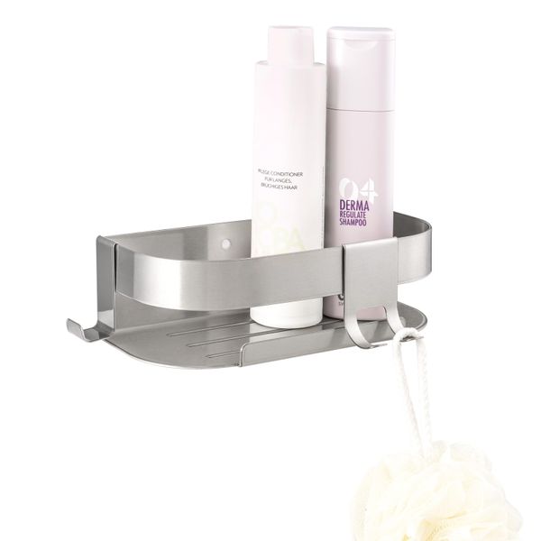 B-Goods Mensola Per Doccia Eluno Per Montaggio A Parete, Da Incollare O Forare E Rimovibile, Acciaio Inox, Con Ganci Incl. Materiale Di Montaggio-image