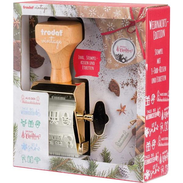 Trodat 165894 Trodat Vintage Motivstempel Weihnachten 4,0 X 1,5 Cm-image