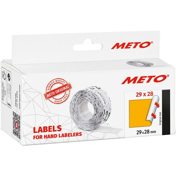 Meto 30007370 Etichette Meto Per Etichettatrici Di Prezzo, 29 X 28 Mm, Arancione-image