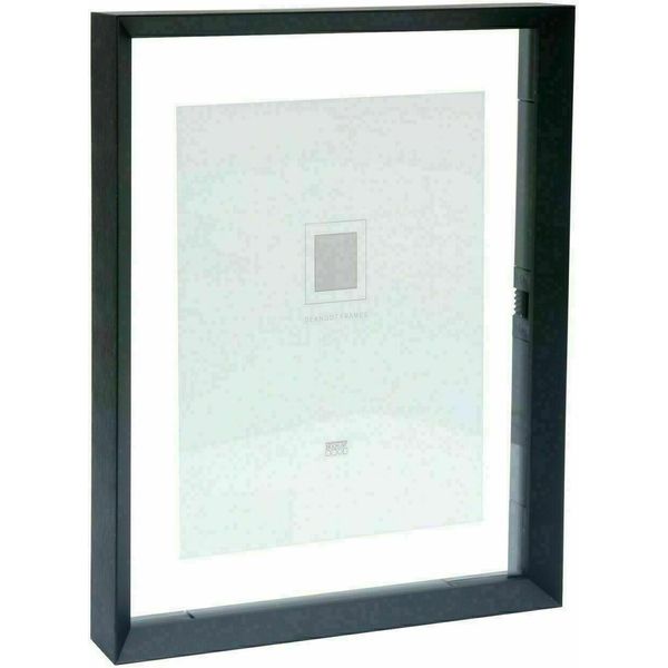 Deknudt S028K2 Cornice In Vetro Nero Alluminio Striscia Fluttuante Effetto Foto 15X20 20X25Cm-image