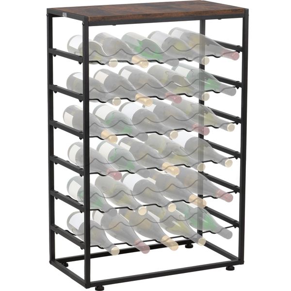 Portabottiglie Zelsius Per 30 Bottiglie Di Vino, Portabottiglie Con Ripiano, Supporto Per Vino, Portabottiglie Per Vino-image