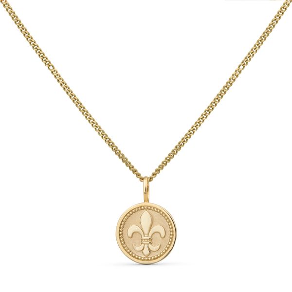 Kette Mit AnhäNger Orolino "Gold 375 Mit Lilien-Motiv 42/45Cm Lang", Gelb, Halsketten, Damen, 42+3Cm, Gold, L: 45 B: 12Mm, GläNzend, B:12Mm-image
