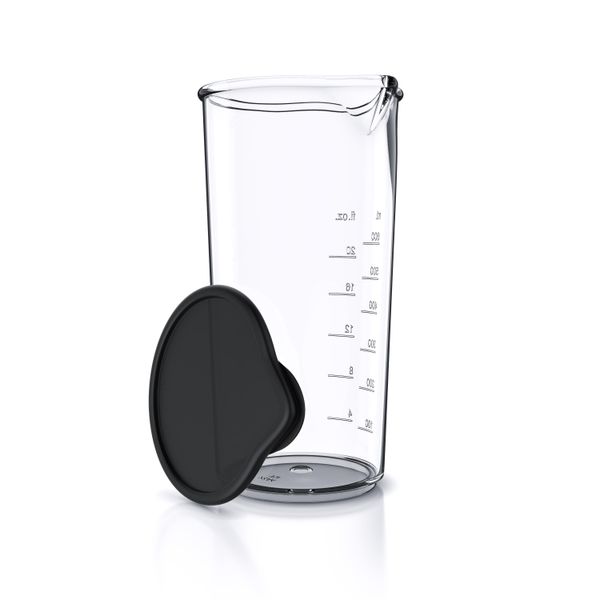Arendo - Bicchiere Dosatore In Plastica 600 Ml - 20 Once - Bicchiere Trasparente - Ideale Per Frullatori Elettrici E A Mano - Bicchiere Per Bere-image