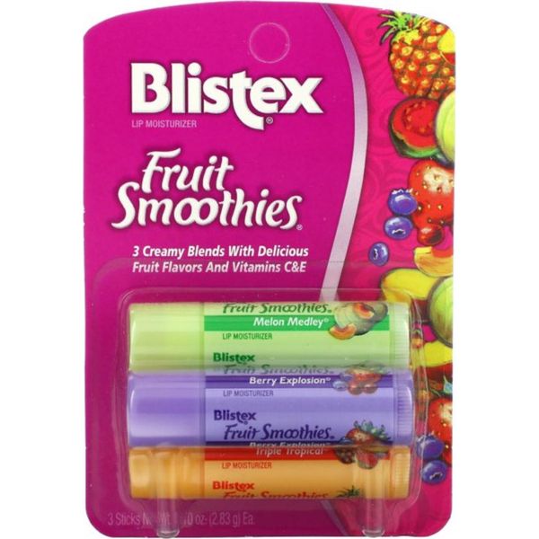 Blistex | Confezione Da 3, Balsamo Per Labbra, Idratante, Protettivo Contro Il Freddo, Ideale Per L'inverno | Frullati Di Frutta - 3 X 4,25 G-image