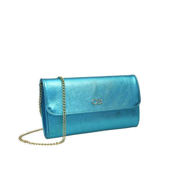Clutch "Eleganz", Damen, Gr. B/H/T: 26Cm X 15Cm X 5Cm Onesize, Blau (TüRkis), Leder, Collezione Alessandro, Taschen, Aus Leder, Mit Separaten FäChern-image