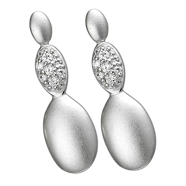 Paar Ohrstecker Jobo "Ohrringe Mit 14 Zirkonia", Silber (Silber 925, Weiß), Ohrringe, Damen, Silber 925 (Sterlingsilber), 925 Silber Matt-image