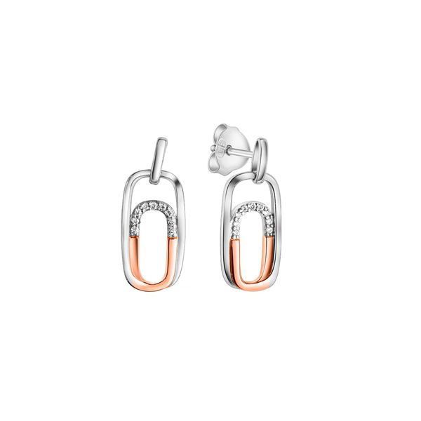 Paar OhrhäNger Vivance "925-Sterling Silber Rhodiniert (Teil) Zirkonia", Weiß (Weiß, Weiß), Ohrringe, Damen, One-Size, Silber 925 (Sterlingsilber)-image