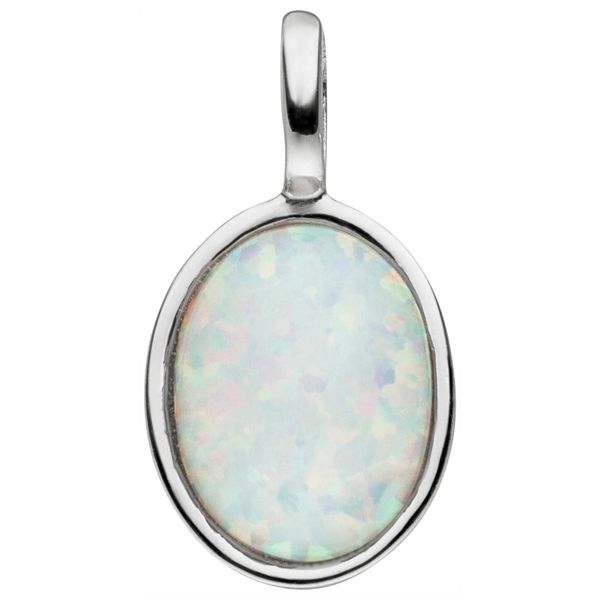 KettenanhäNger Jobo "AnhäNger Mit Opal-Imitation", Silber (Silber 925), SchmuckanhäNger, Damen, Silber 925 (Sterlingsilber), KettenanhäNger, 925 Silber-image
