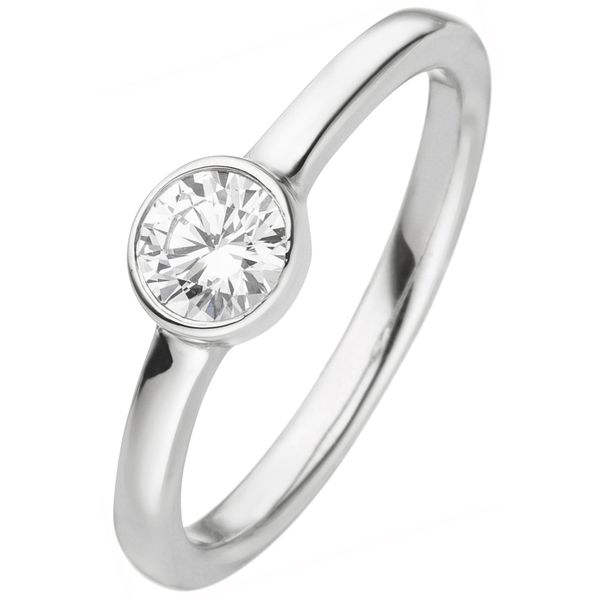 Fingerring Jobo Gr. 52, Silber (Silber 925), Fingerringe, Damen, 52, Silber 925 (Sterlingsilber), Fingerring, 925 Silber Mit 1 Zirkonia-image