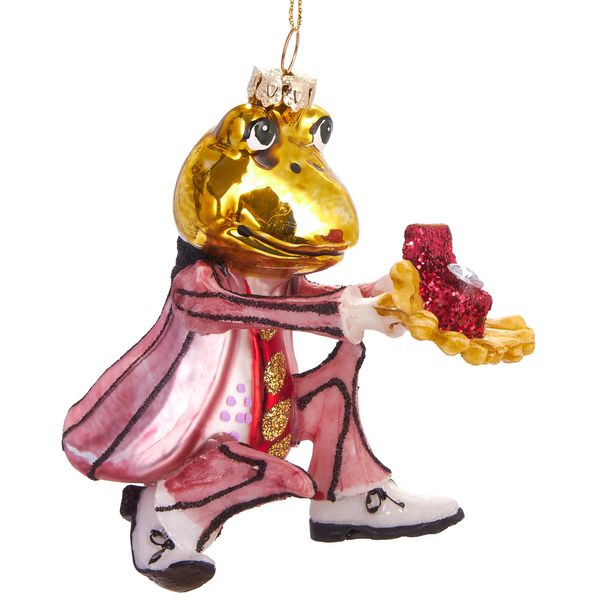 Brubaker Anello Di Richiesta Del Principe Ranocchio - Guaina Natalizia In Vetro Dipinta A Mano - Decorazione Dell'albero Di Natale Figurine Divertente Decorazione Pendente - 11 Cm-image