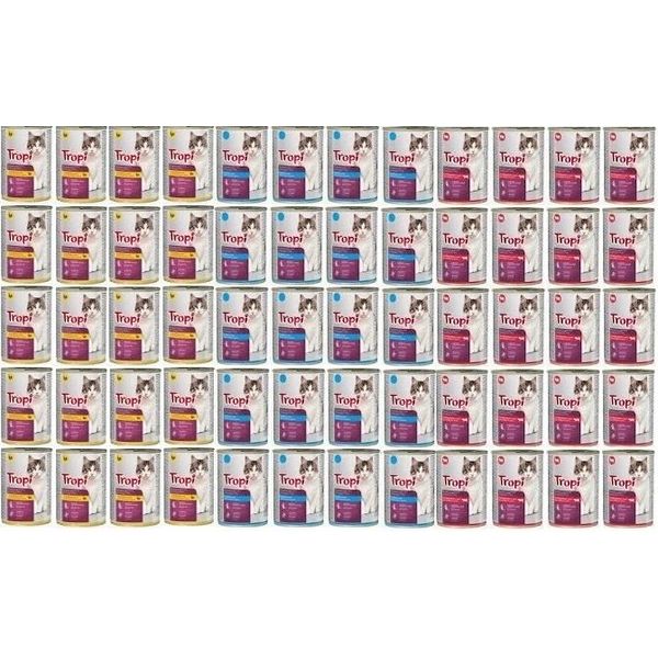 Tropi Alimento Umido Per Gatti Mix Of Flavors 60 Pezzi X 415 G In Scatola Gatto-image
