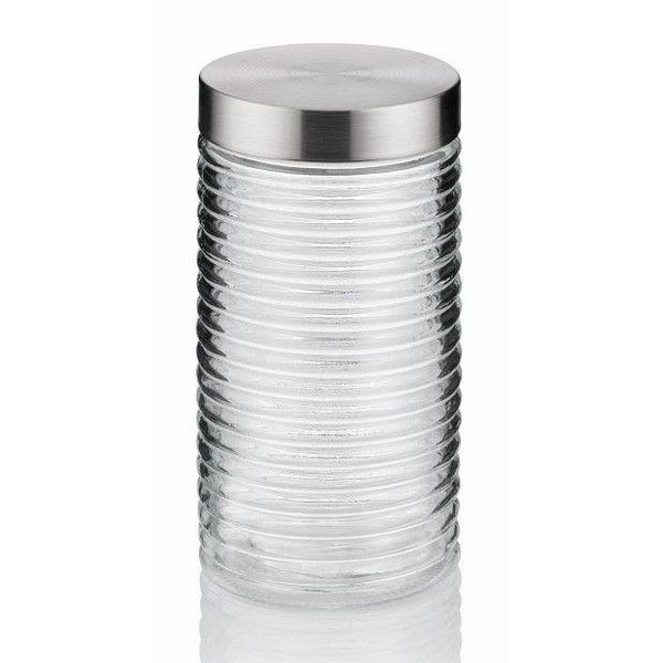 Vaso Kela Da 1,6 Litri In Vetro Diana Con Coperchio In Acciaio Inox-image