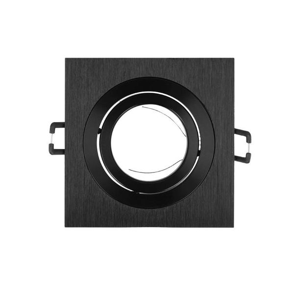 Faretto Da Incasso GU10 Cornice Da Incasso Orientabile A 35° Ø85Mm Foro In Alluminio Incl. Attacco GU10 Per Lampadine Led, Nero Spazzolato, Angolare-image
