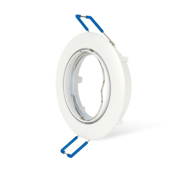 10X Faretto Da Incasso Ultrapiatto Cornice Rotonda Orientabile Bianca Ø76Mm Faretto Da Incasso A Soffitto Luce Da Incasso Incl. 10X Lampadina Led GU10 Da 5W Bianco Caldo Faretto Da Soffitto-image