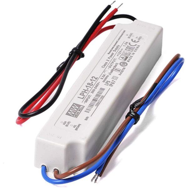 Meanwell Alimentatore Impermeabile IP67 Mean Well Serie Lpv Trasformatore Ac/Dc Per Illuminazione Led 18W 12V LPH-18-12-image
