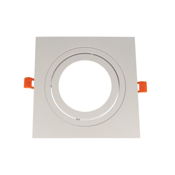 Faretto Da Incasso AR111 Cornice Da Incasso Orientabile Faretto Da Incasso 180X25Mm Foro Alluminio Per Lampadine Led Angolare Argento Spazzolato-image