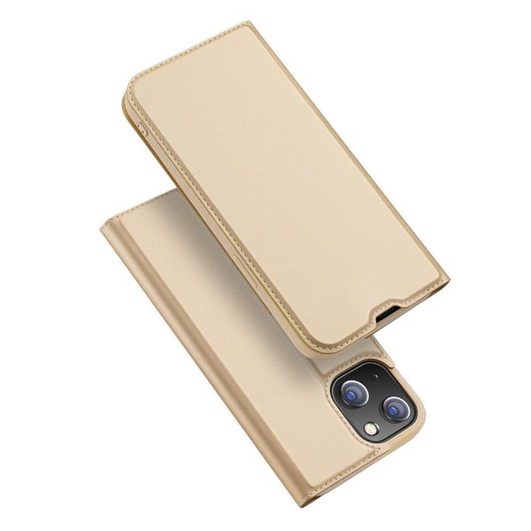 Custodia A Libro "Dux Ducis"" Compatibile Con Iphone 13 Mini Custodia A Portafoglio Con Funzione Di Supporto, Slot Per Carte Di Credito Oro"-image