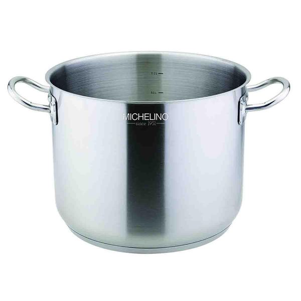 Pentola Per Verdure Michelino Ø38Cm Senza Coperchio Pentola Per Minestre Pentola Di Cottura In Acciaio Inox 18/10 Per Tutti I Tipi Di Piano Cottura-image