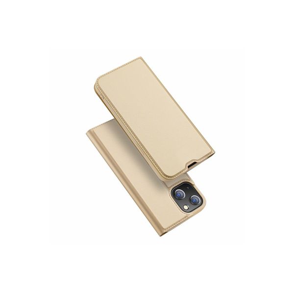 Custodia A Libro "Dux Ducis"" Compatibile Con Iphone 14 Plus Custodia Per Telefono Cellulare Custodia Protettiva Con Funzione Di Supporto, Slot Per Carte Di Credito Oro"-image