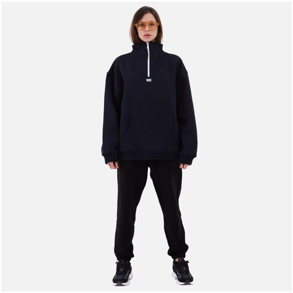 Tuta Da Jogging Set Felpa Con Cerniera Pantaloni Da Jogging Oversize Donna S Blu Scuro-image
