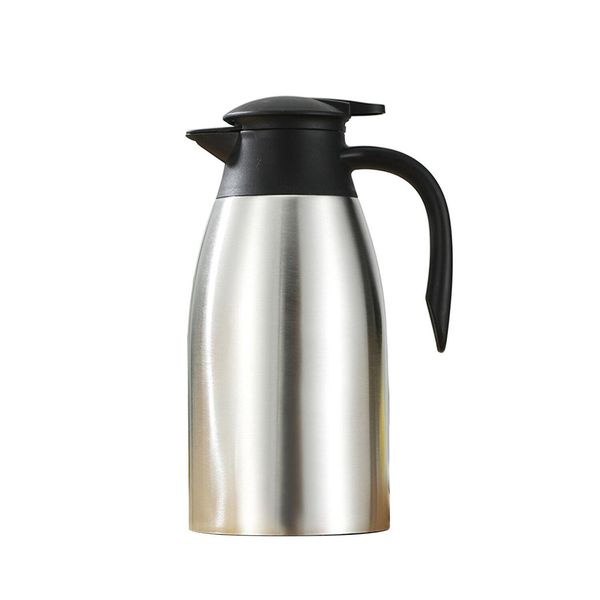 Caraffa Thermos Da 2 Litri In Acciaio Inox Caraffa Sottovuoto Borraccia Thermos Brocca Da Caffè A Doppia Parete Argento-image