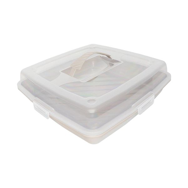 Michelino Contenitore Per Torte Contenitore Per Torte 35X35X10Cm Serie Alythia Beige-image