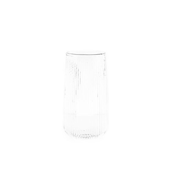 Set Di Bicchieri Mulex Da 2 Pezzi Stripe Scanalato Lungo Per Bevande, Vetro, Resistente Al Calore 500Ml-image