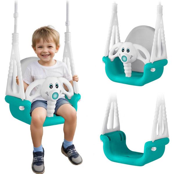 Elefante Secchio Altalena 3In1 Ricokids Turchese-image