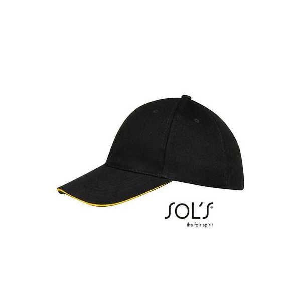 Sols 88100 | Six Panel Cap Buffalo / Berretto / Beanie / Cappello - Colore: Nero/Oro - Taglia: Unica-image