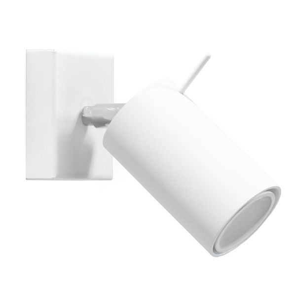 Lampada Da Parete Ring Bianco 1Xgu10 10W Acciaio 8X16X8Cm Sollux Lighting-image