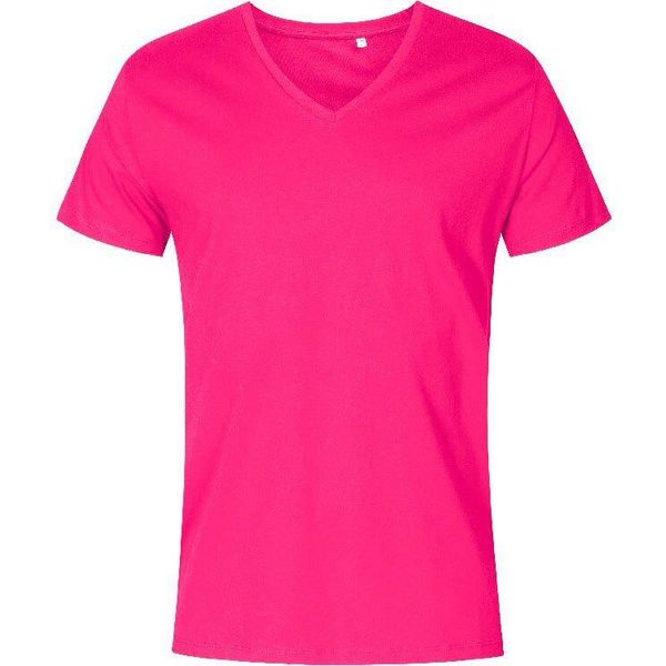 X.O By Promodoro 1425 | Maglietta Uomo Collo A V, Cotone Pettinato - Colore: Bright Rose - Taglia: Xs-image