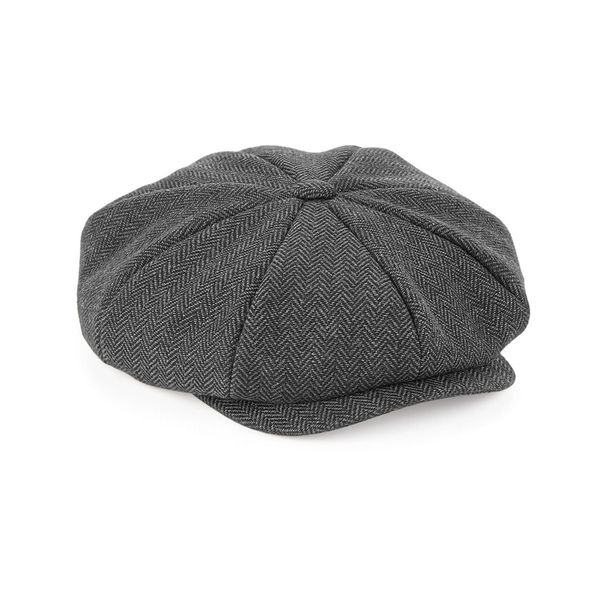 Beechfield B628 | Heritage Baker Boy Cap - Unisex - Colore: Charcoal Herringbone - Taglia: S/M-image