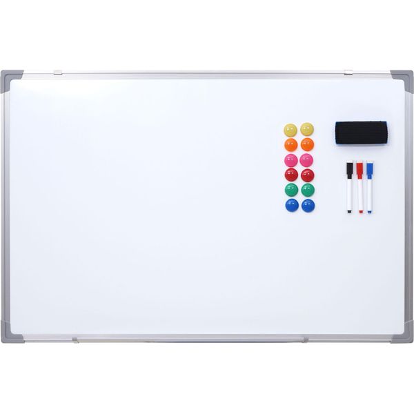 Lavagna Bianca HWC-C84, Lavagna Magnetica Memo Board Bacheca, Incl. Accessori ~ 90X60Cm-image