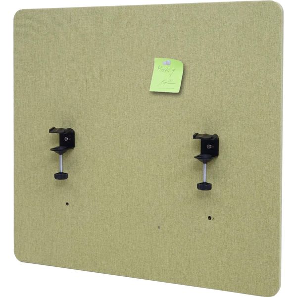 Divisorio Acustico Per Scrivania HWC-G75, Bacheca Per Scrivania Con Schermo Per La Privacy, A Doppia Parete In Tessuto/Tessuto ~ 60X65Cm Verde-image