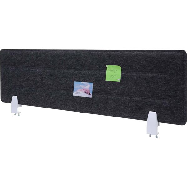 Divisorio Per Scrivania HWC-G76, Bacheca Per Scrivania Con Schermo Per La Privacy In Ufficio, Tessuto Isolante Con Goffratura ~ 100X30Cm Nero-image