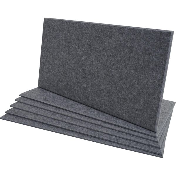 Set Di 6 Pannelli Acustici Da Parete HWC-L52, Pannelli Acustici Da Parete, Fonoassorbenti 1 Mq Superficie 60X30Cm ~ Grigio-image